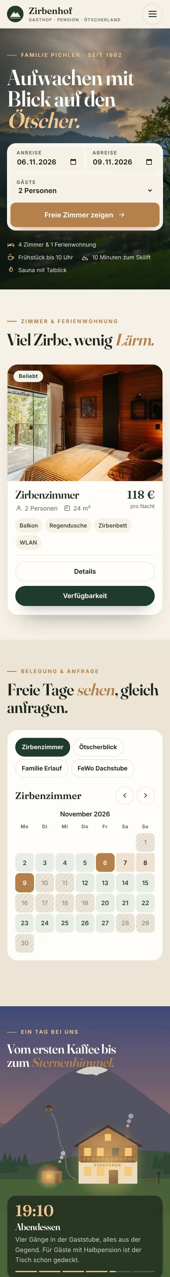 Beispiel Pension: Zirbenhof