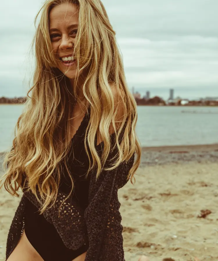 Blonde lange Beach Waves
