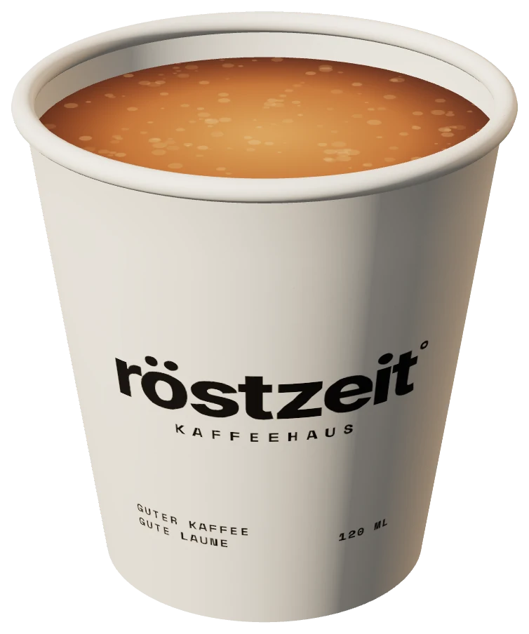 Espresso im kleinen röstzeit-Becher, mit Crema